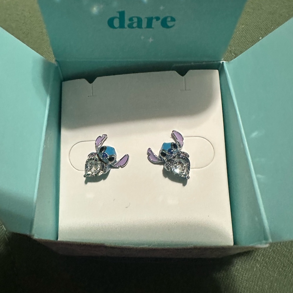 Stitch Silver and Blue Earrings